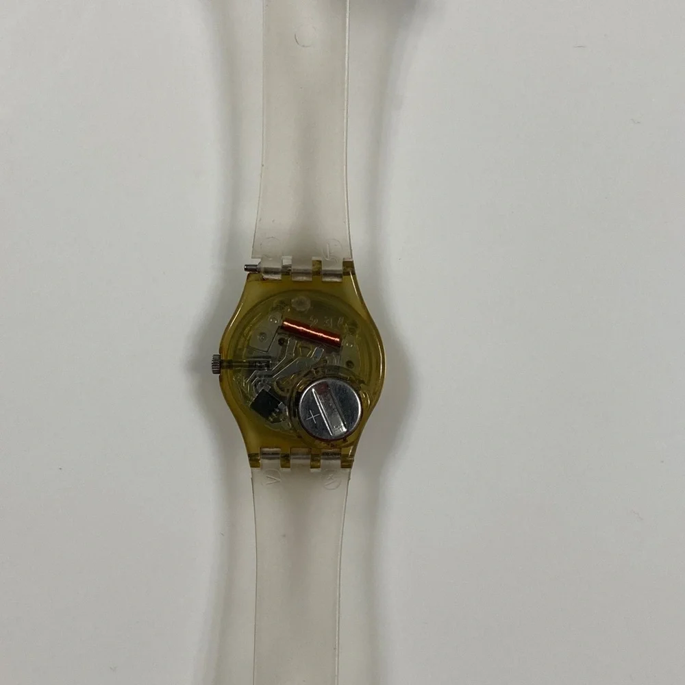 Vintage Swatch Transparent Silver Watch